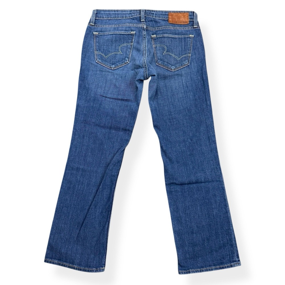 Big‎ Star Rikki Jeans Womens 28 Blue Low Rise Straight Distressed Denim Stretch